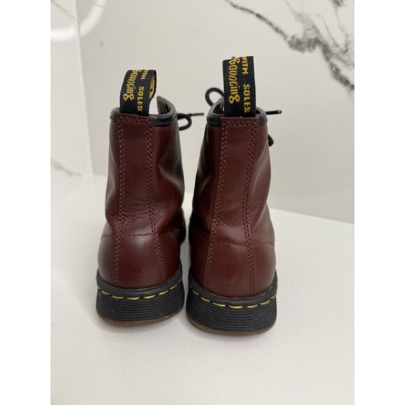 Dr Martens Newton 8 Eye Leather Lite Boots- Red Burgundy - Women’s Size 7US 38EU - Picture 7 of 12